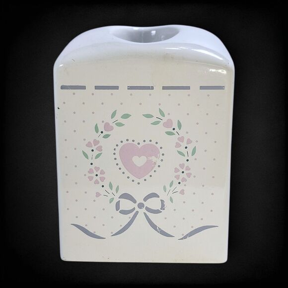 Vintage Saturday Knight Malmite Tissue Box Cover Hearts Bows Cottagecore 90s - Picture 3 of 11